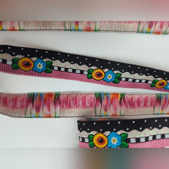 Floral Patterned Ribbon - Pink, Blue, Yellow - Picture 3 of 6